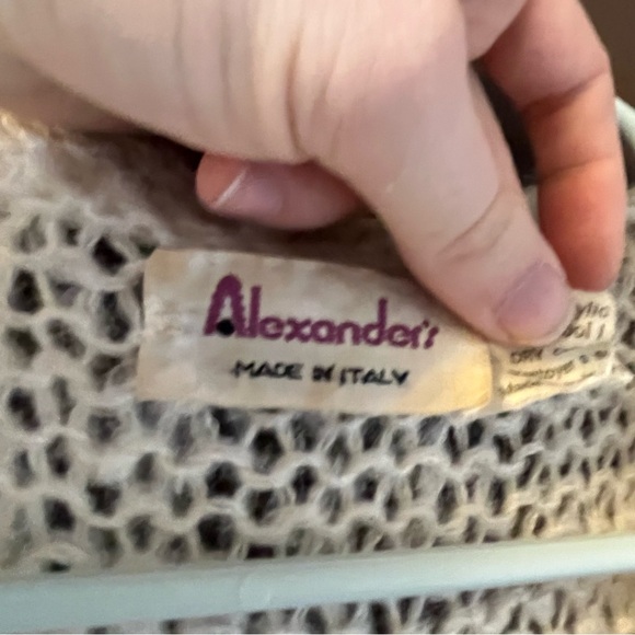 VTG Wool Blend Sweater Vest Lace Chunky Knit Wooden Toggle Buttons Italy White - Picture 8 of 11